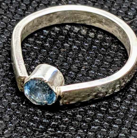 Handcrafted Blue Topaz Sterling Silver Ring - Picture 8 of 8